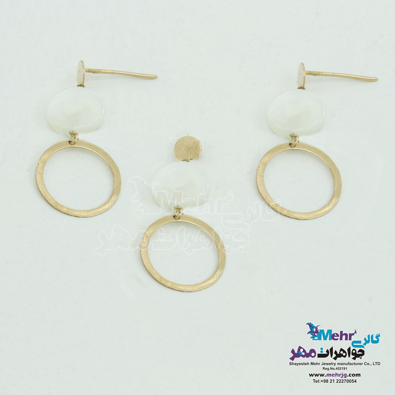 نیم ست طلا - آویز و گوشواره - طرح هندسی