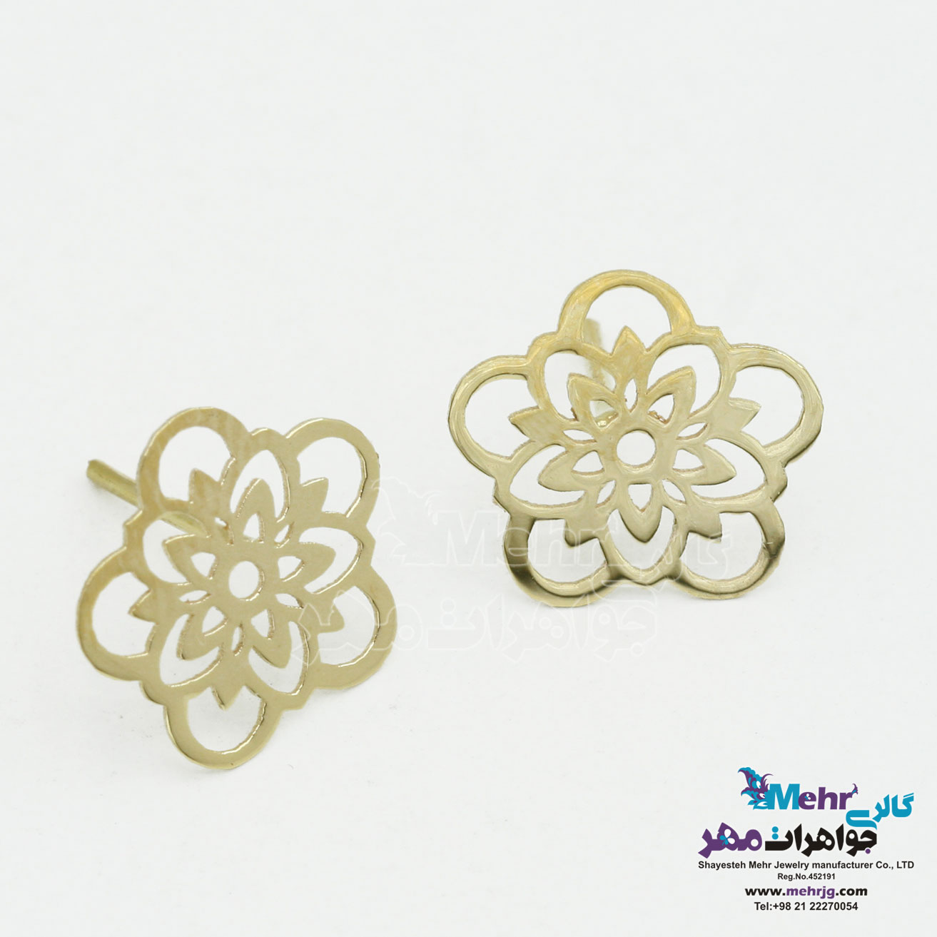 گوشواره طلا - طرح گل پنج پر