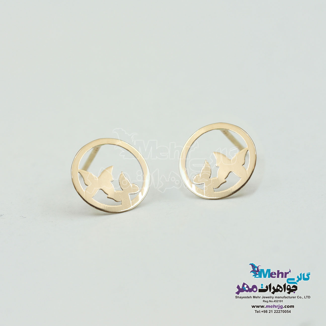 گوشواره طلا - طرح پروانه