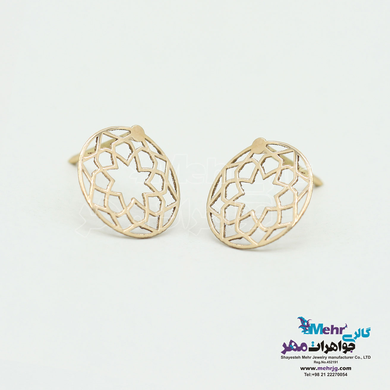 گوشواره طلا - طرح  شمسه