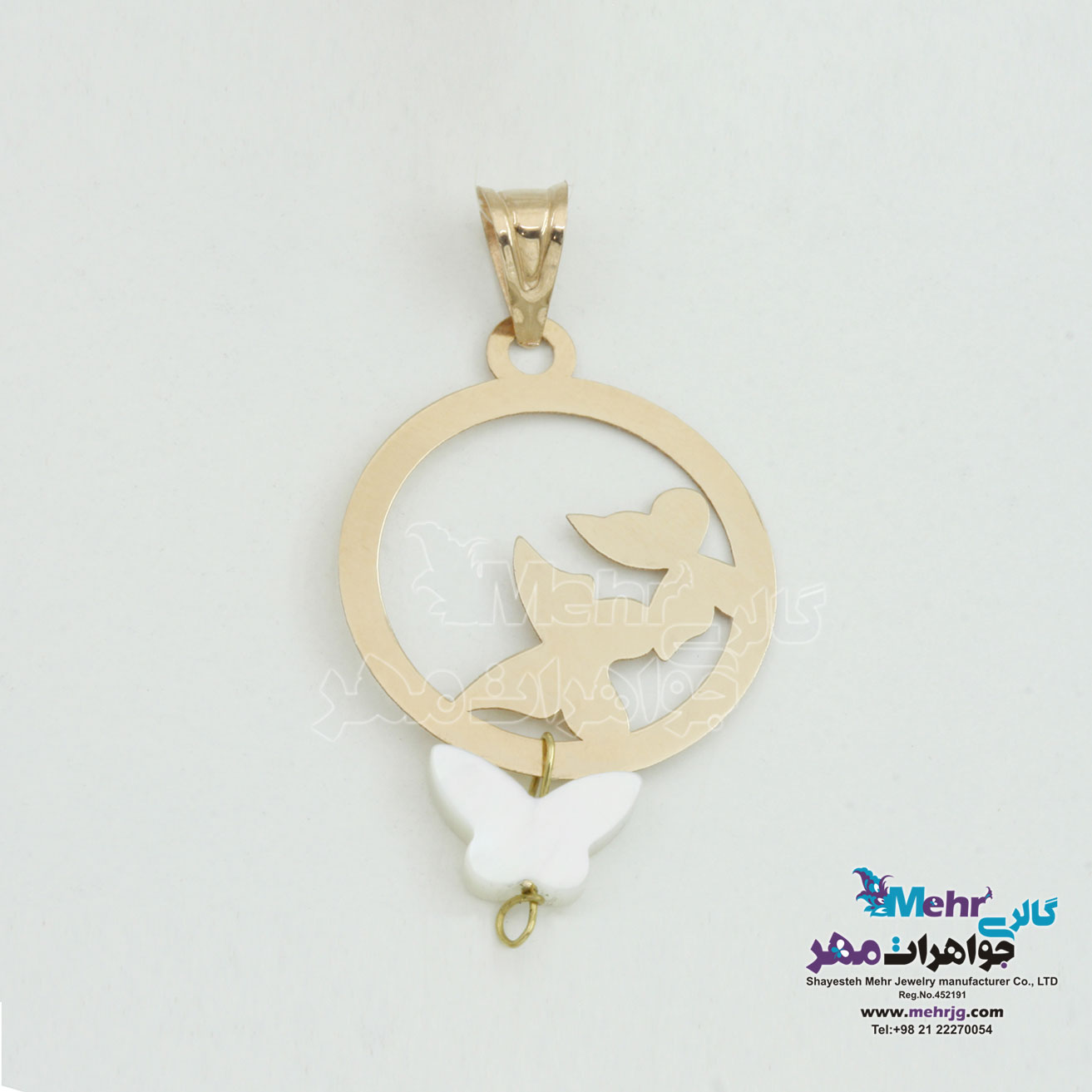 آویز طلا - طرح پروانه