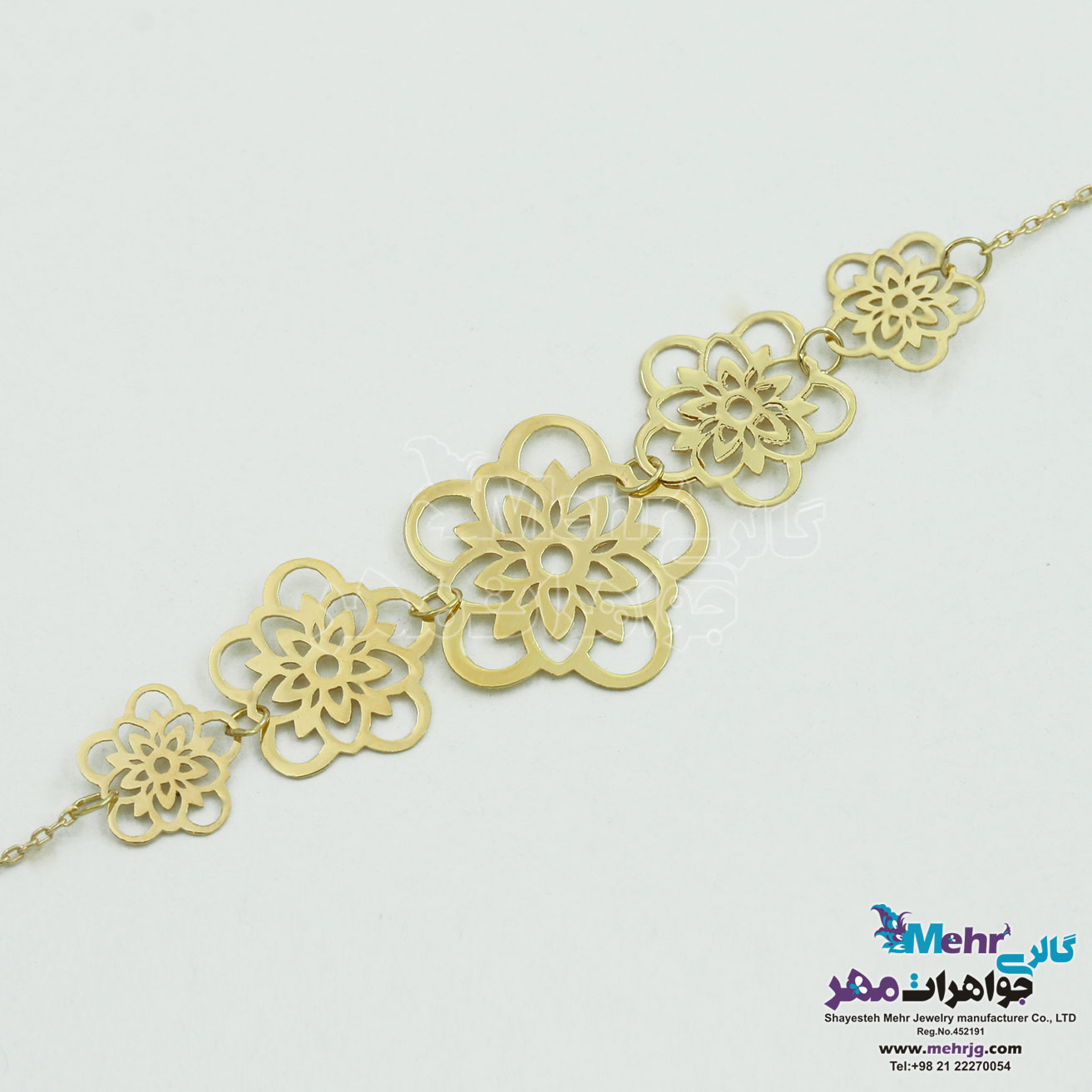 پابند طلا - طرح گل پنج پر