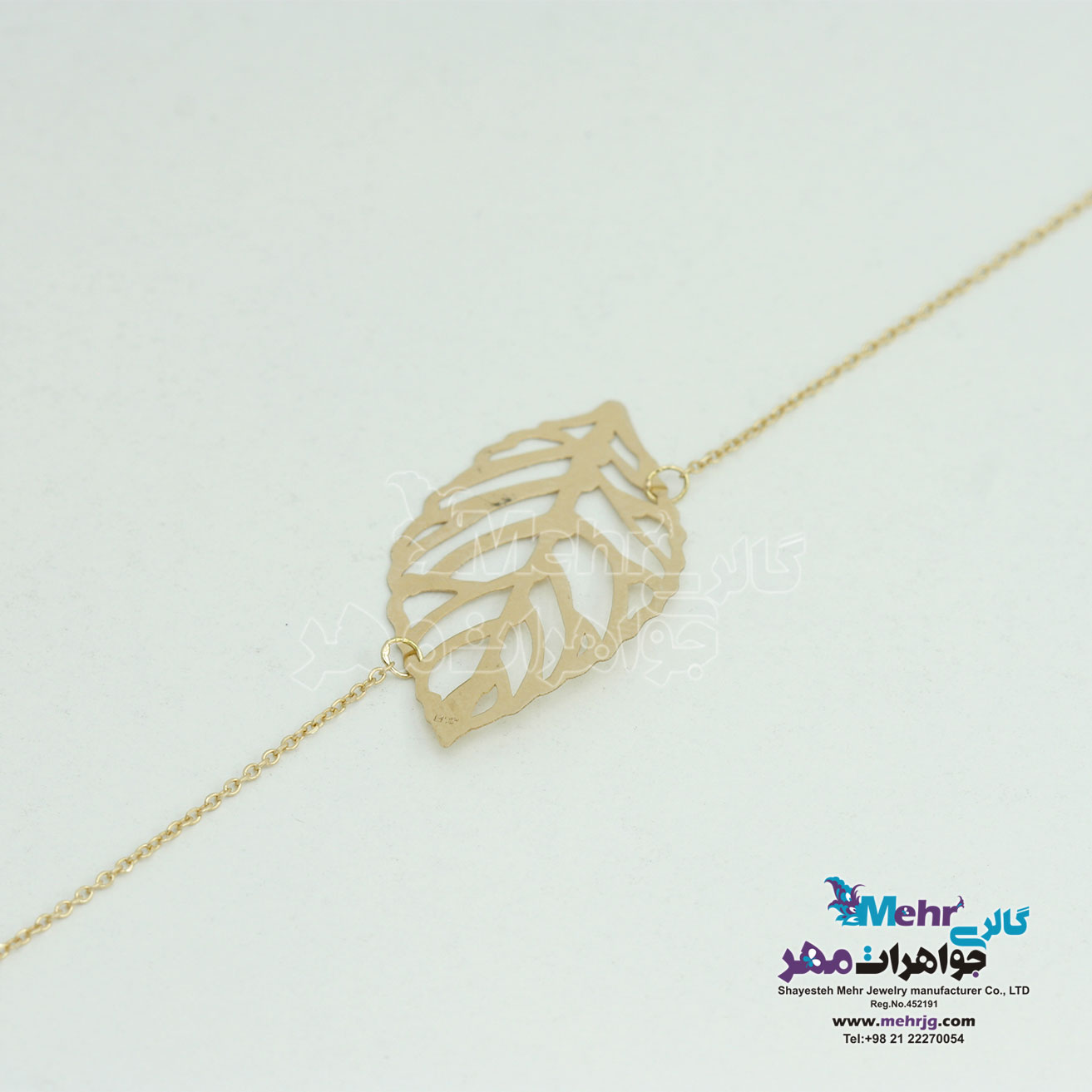 دستبند طلا - طرح برگ
