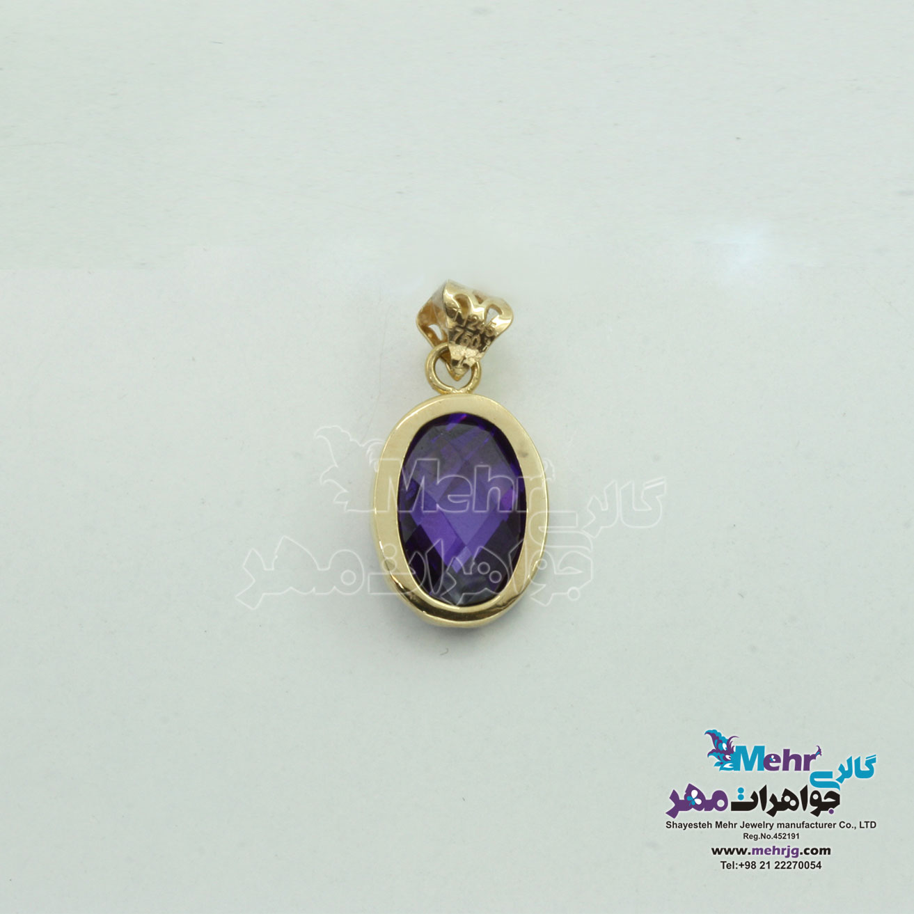 آویز طلا - طرح قطره رنگی