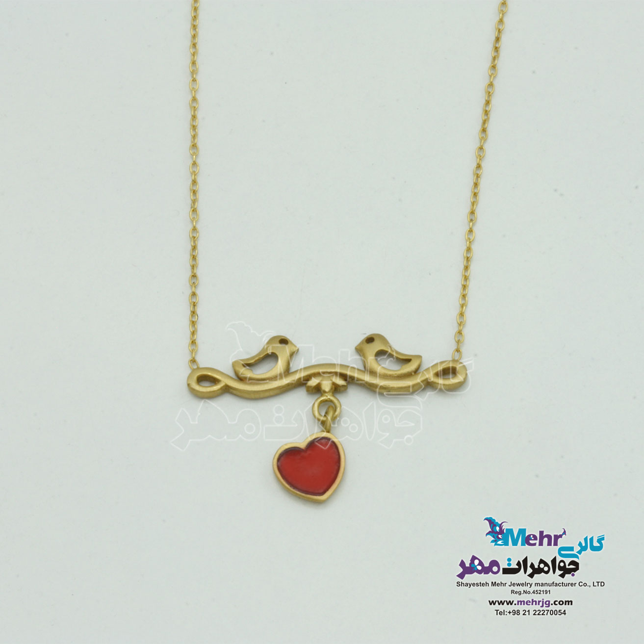 گردنبند طلا - طرح جوجه و قلب