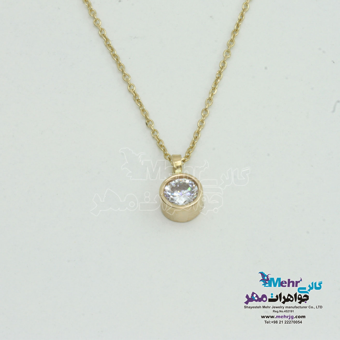 گردنبد طلا -  طرح سنگ رنگی