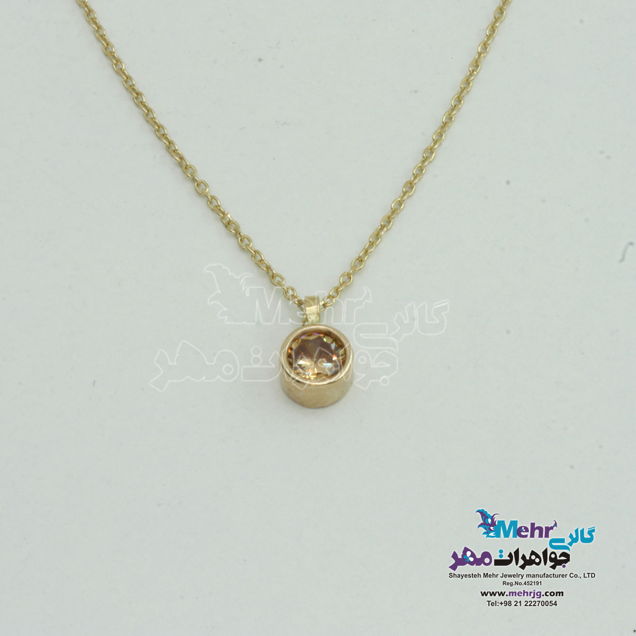 گردنبد طلا - طرح سنگ رنگی
