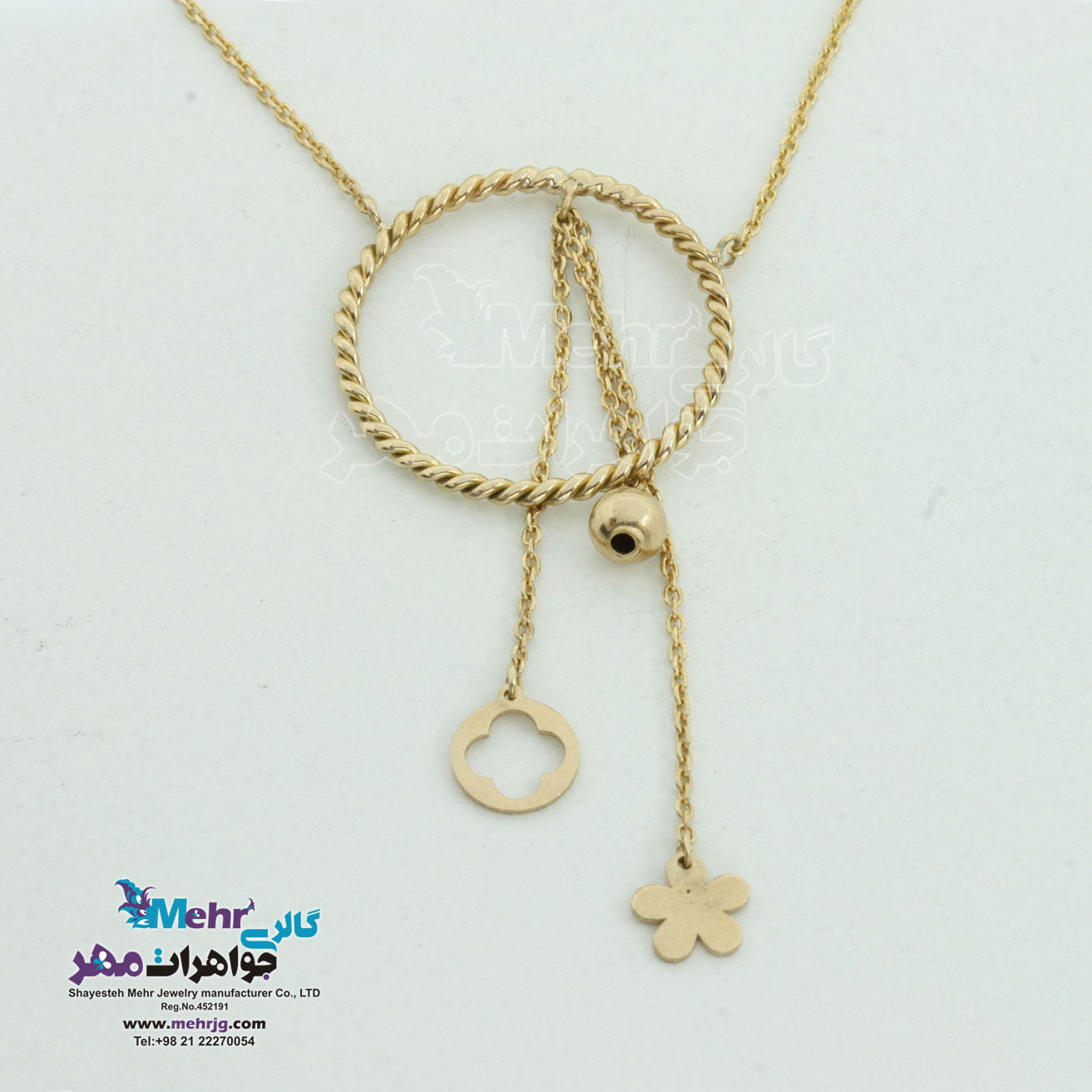 گردنبند طلا - طرح ون کلیف و گل