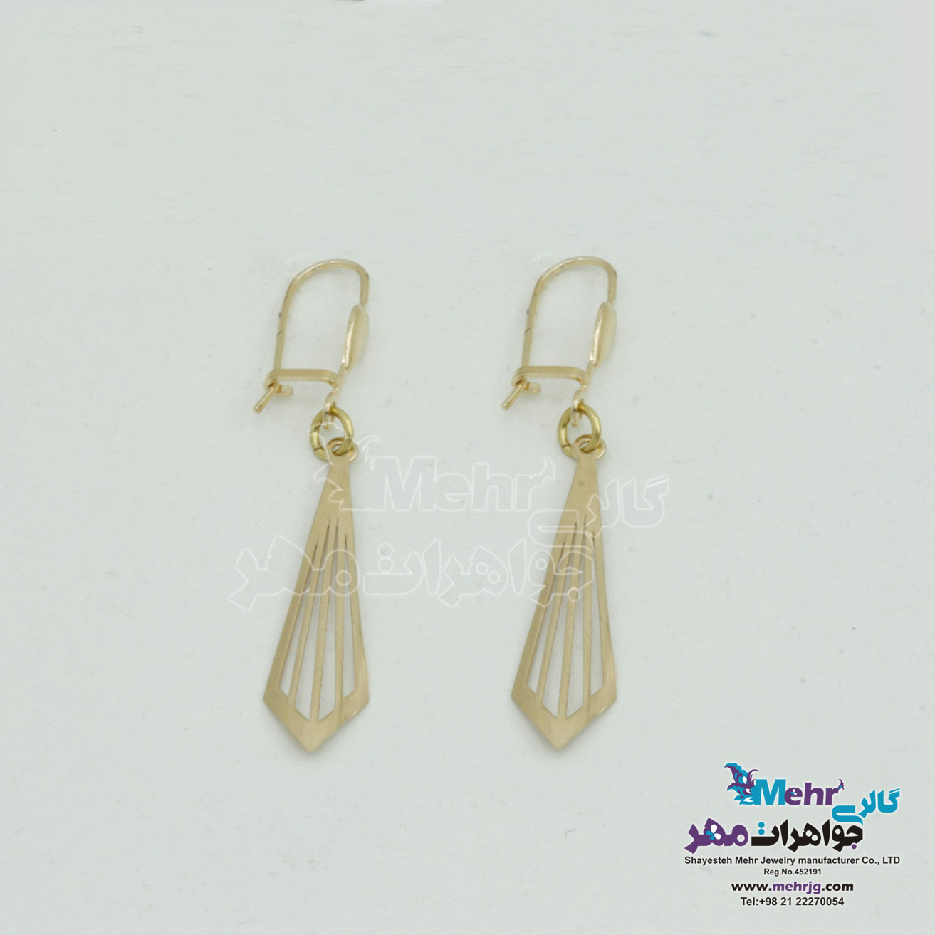 گوشواره طلا - طرح هندسی خطی