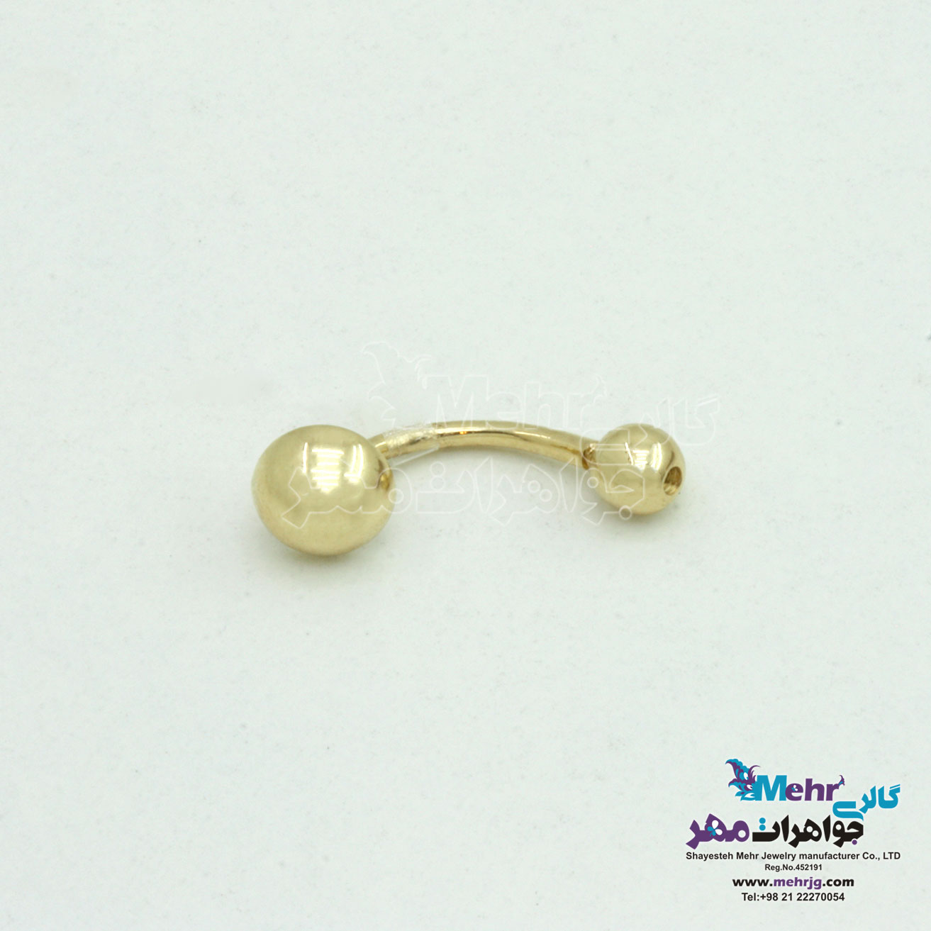 پیرسینگ طلا - طرح گوی