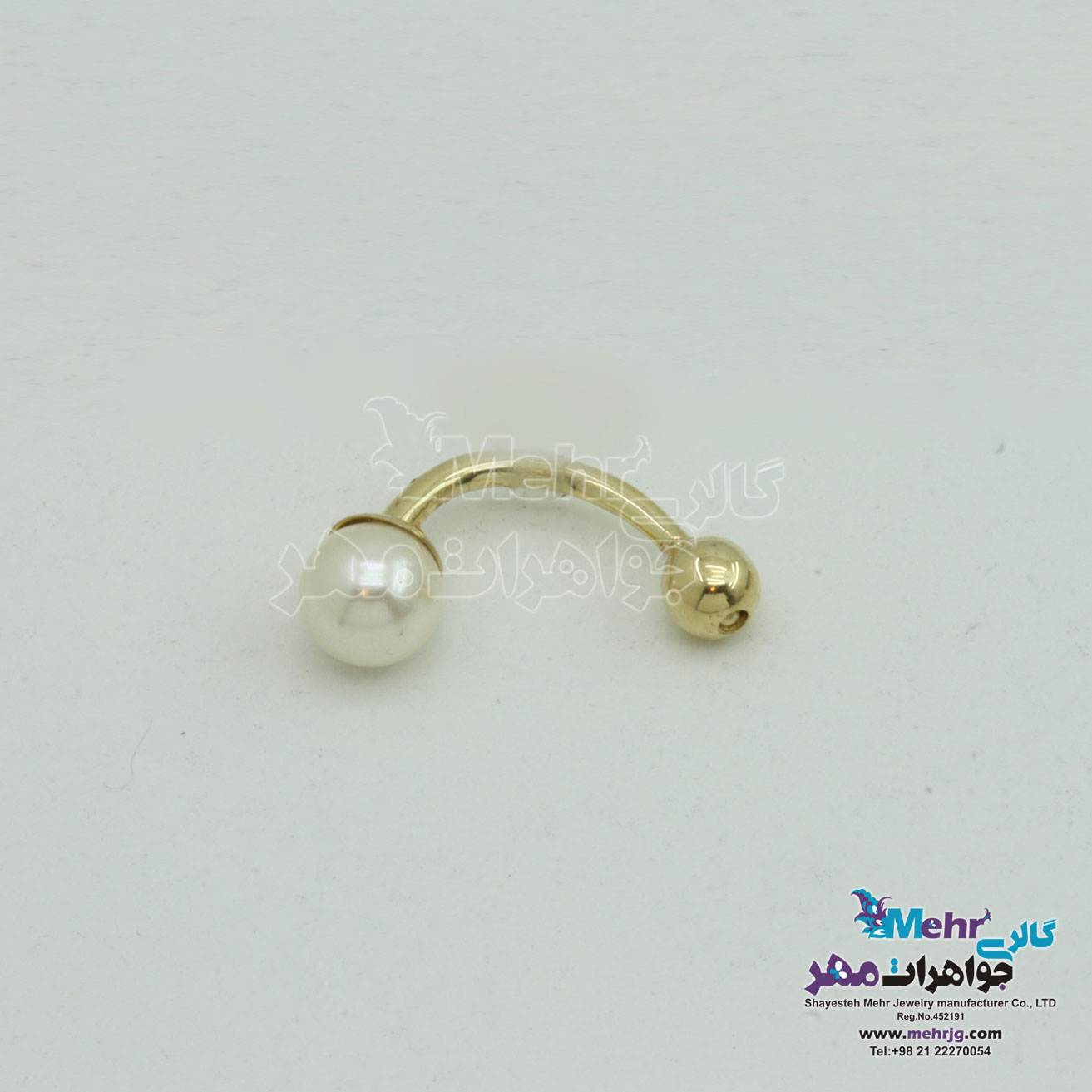 پیرسینگ طلا - طرح مروارید نشان