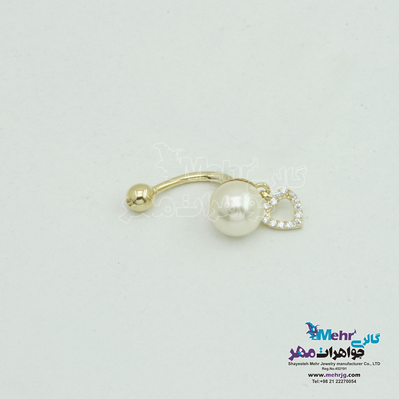 پیرسینگ طلا - طرح مروارید نشان