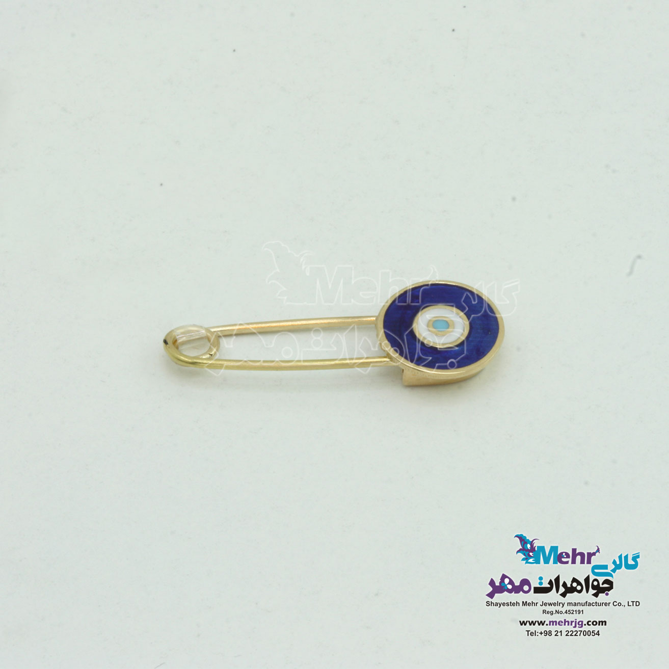 سنجاق سینه طلا - طرح چشم نظر
