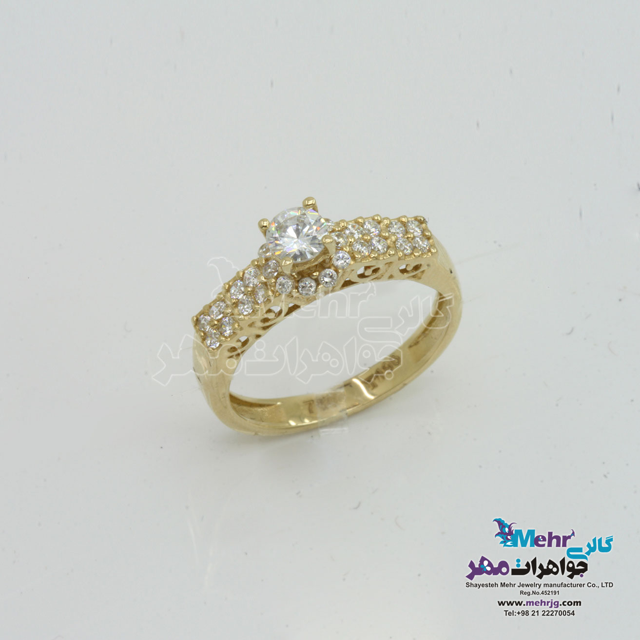 انگشتر طلا - طرح گل هشت پر