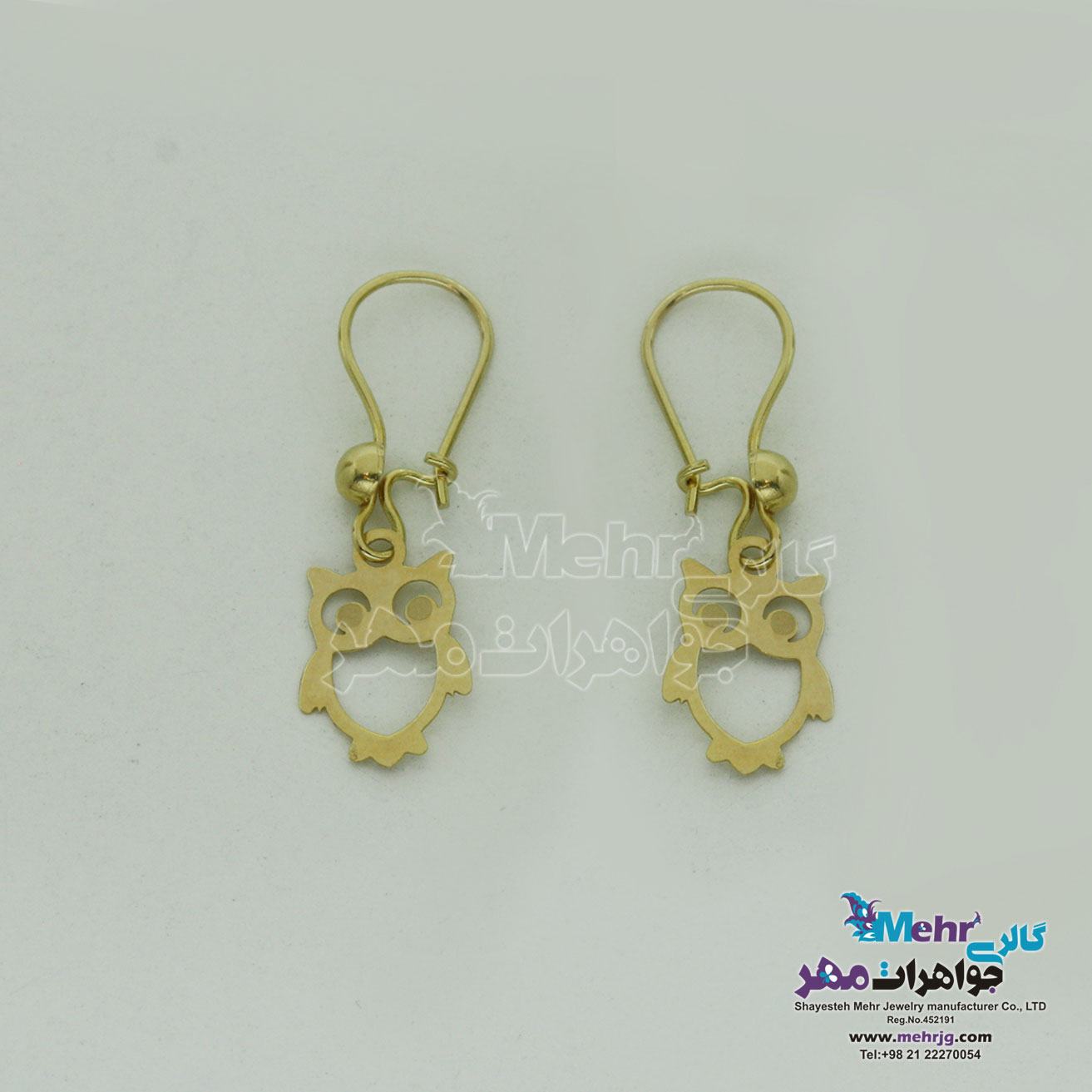 گوشواره طلا - طرح جغد