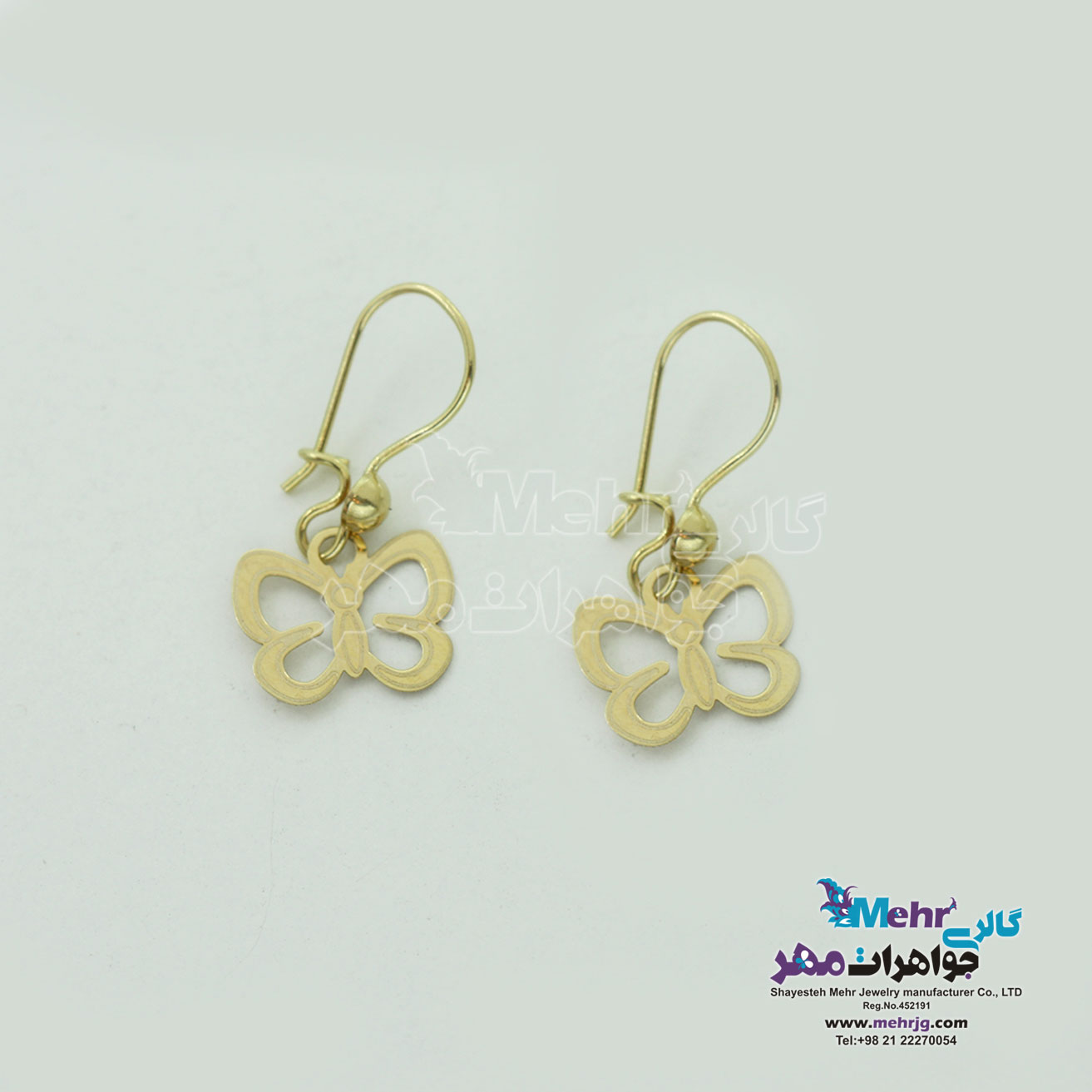 گوشواره طلا - طرح پروانه