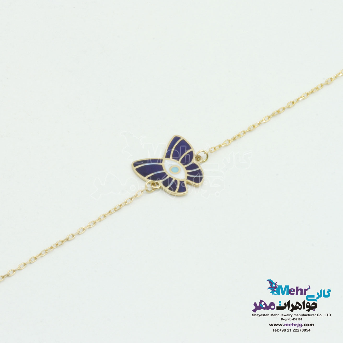 دستبند طلا - طرح پروانه