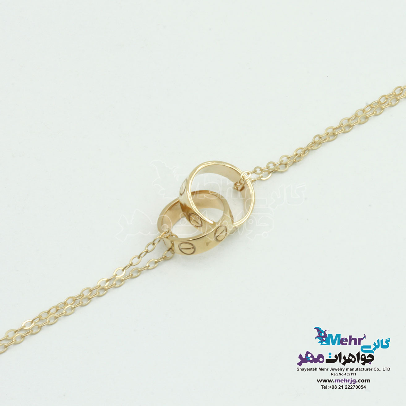دستبند طلا - طرح کارتیه - عاشقانه
