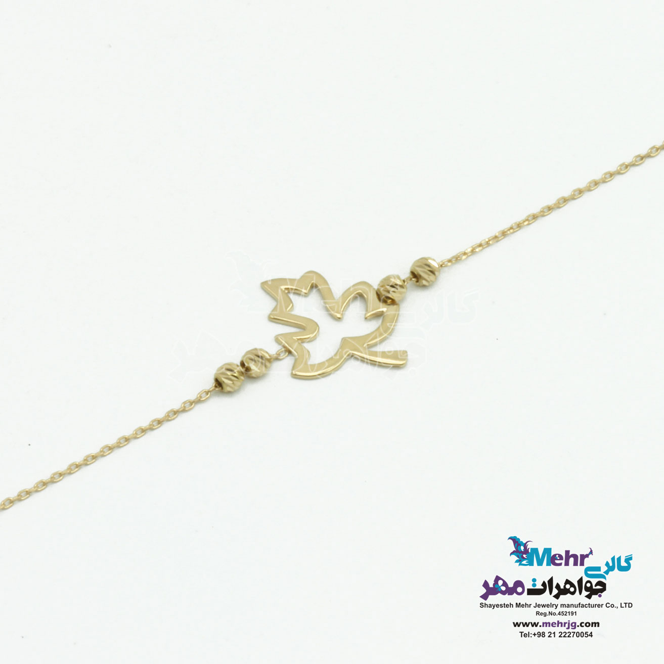 دستبند طلا - طرح برگ