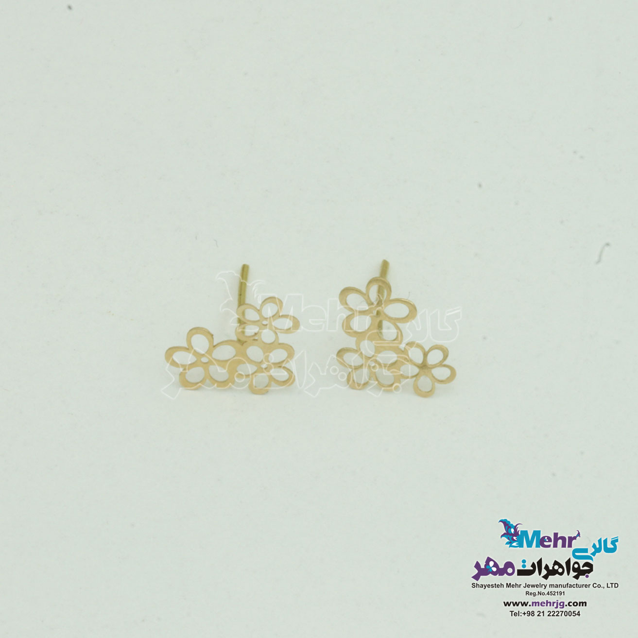 گوشواره طلا - طرح شکوفه‌ی سیب