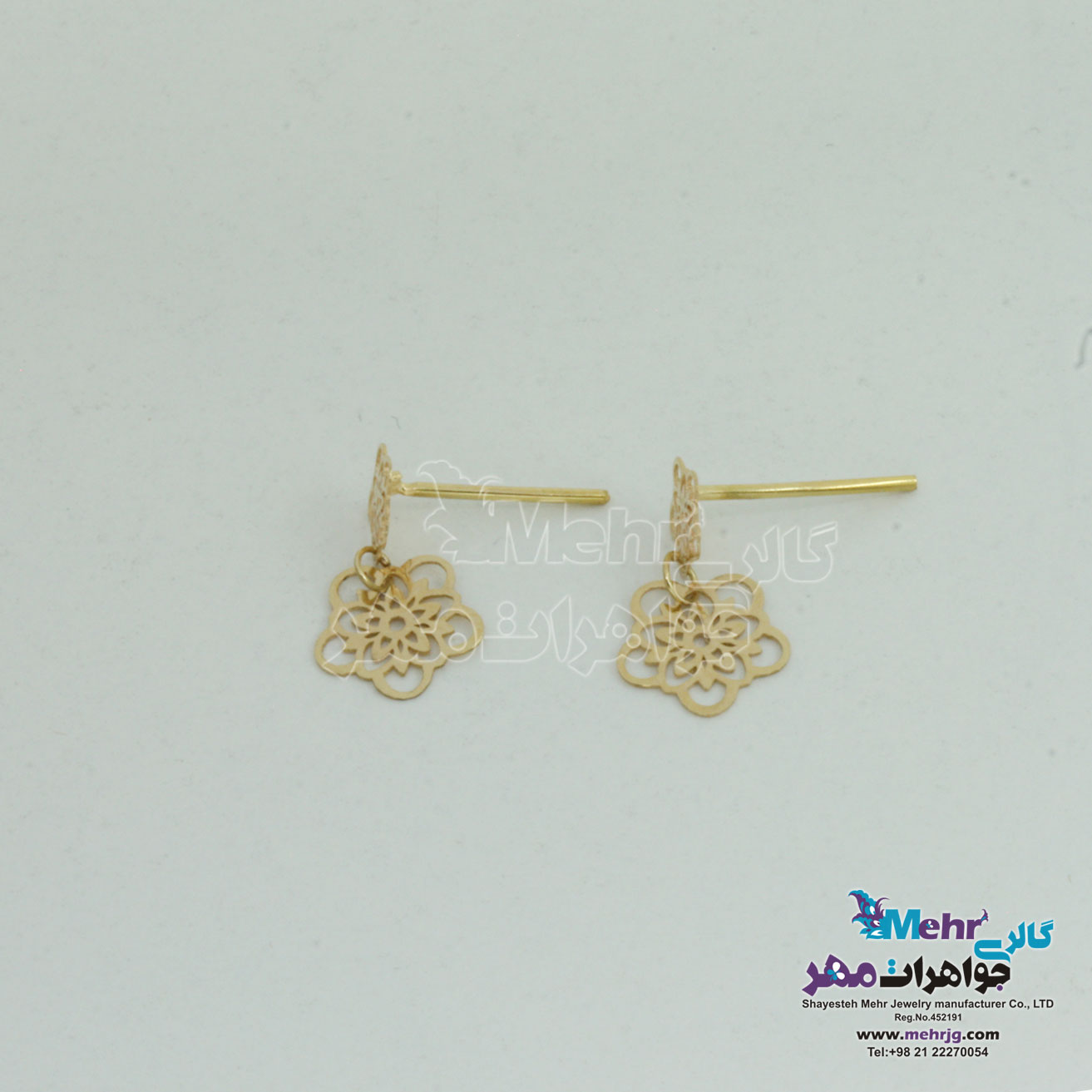 گوشواره طلا - طرح گل پنج پر
