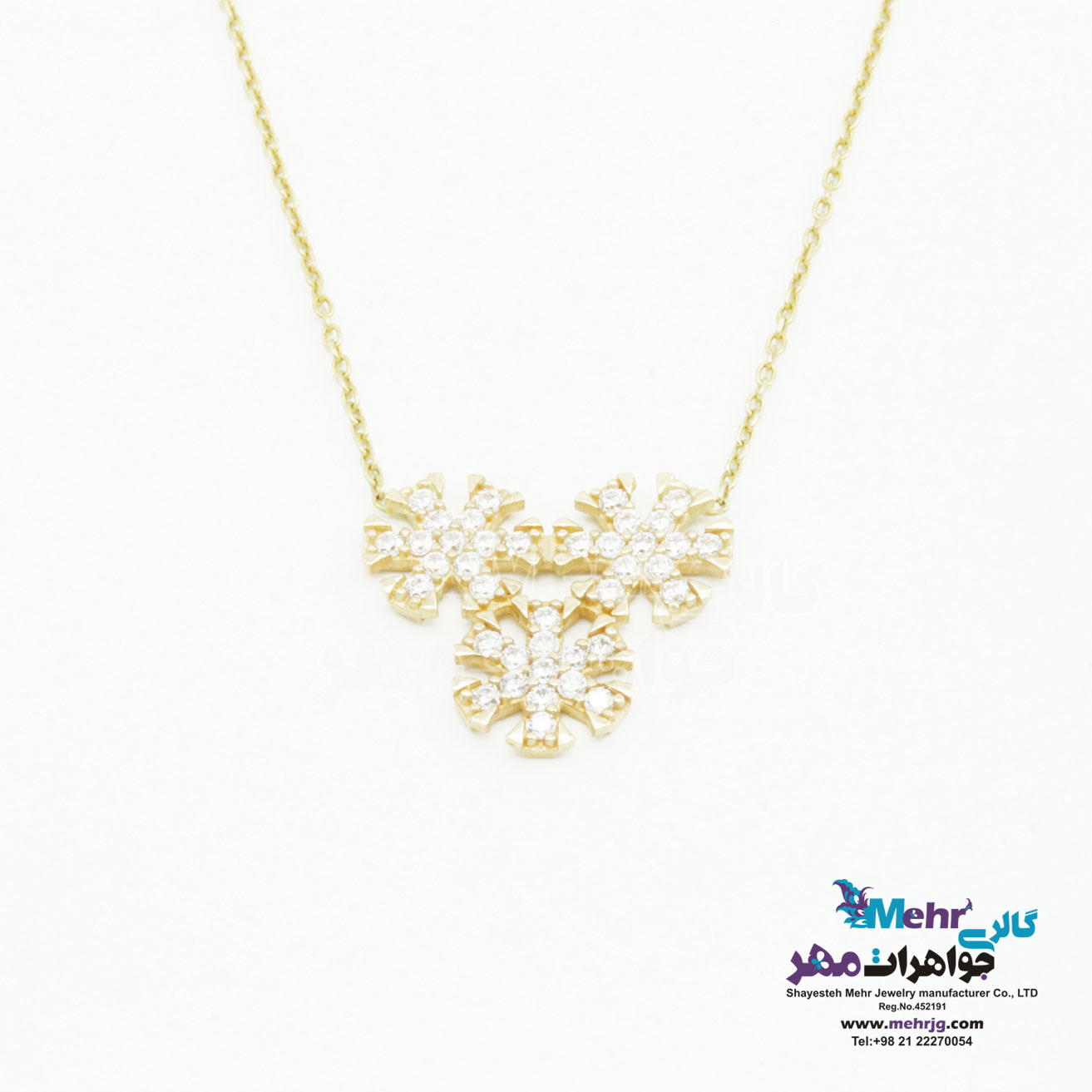 گردنبند طلا - طرح برف