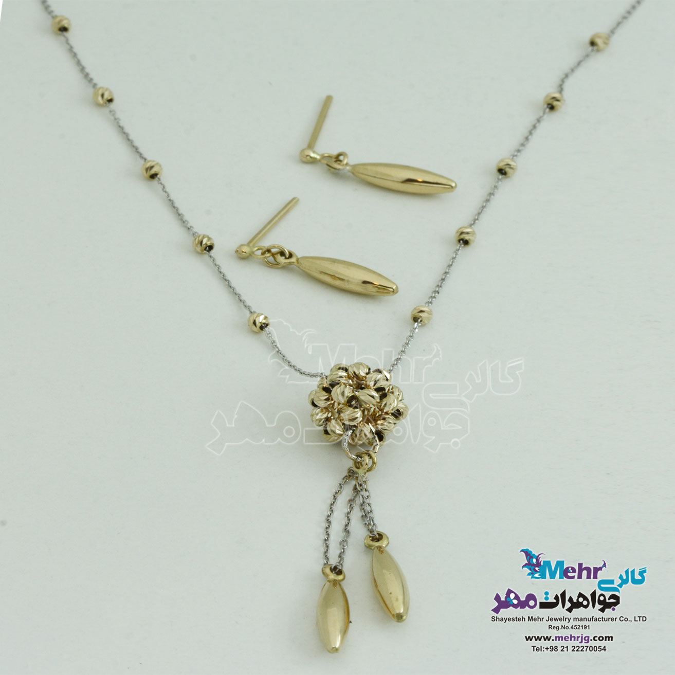 نیم ست طلا - گردنبند و گوشواره - طرح قطره