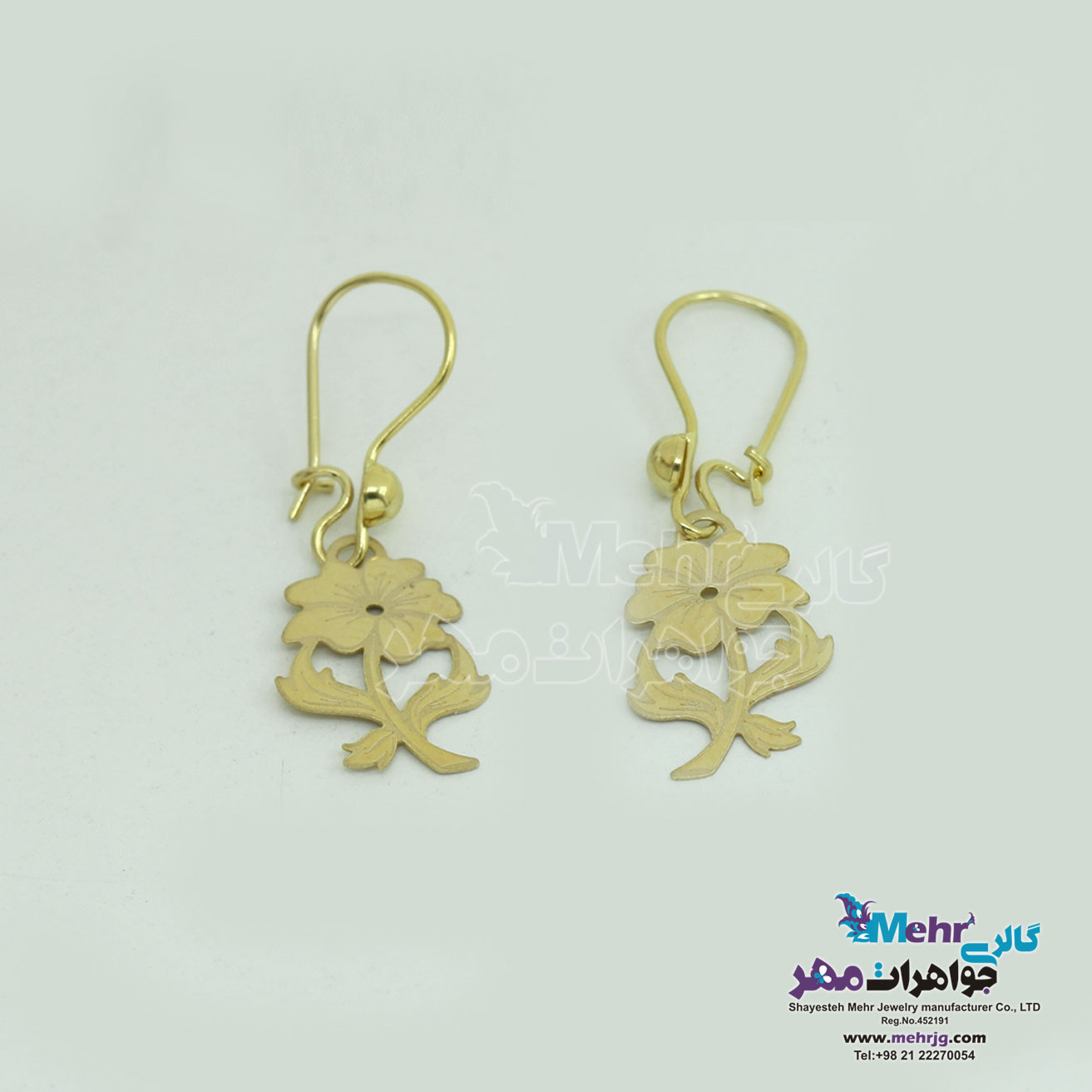 گوشواره طلا - طرح گل