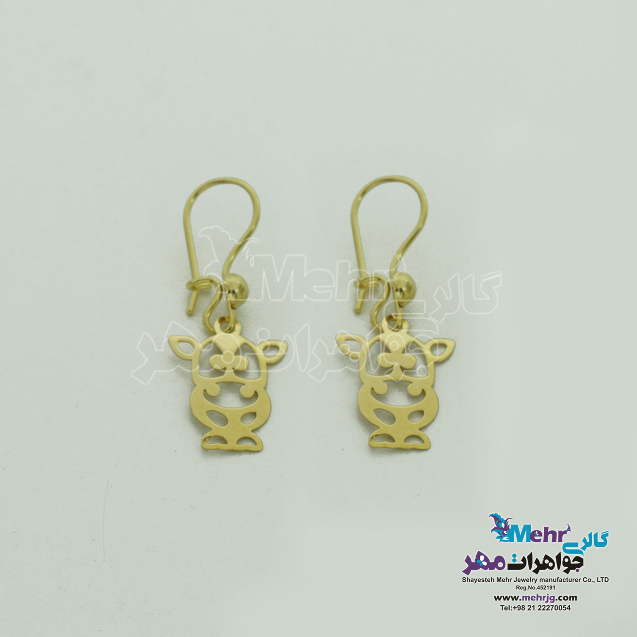 گوشواره طلا - طرح گاو