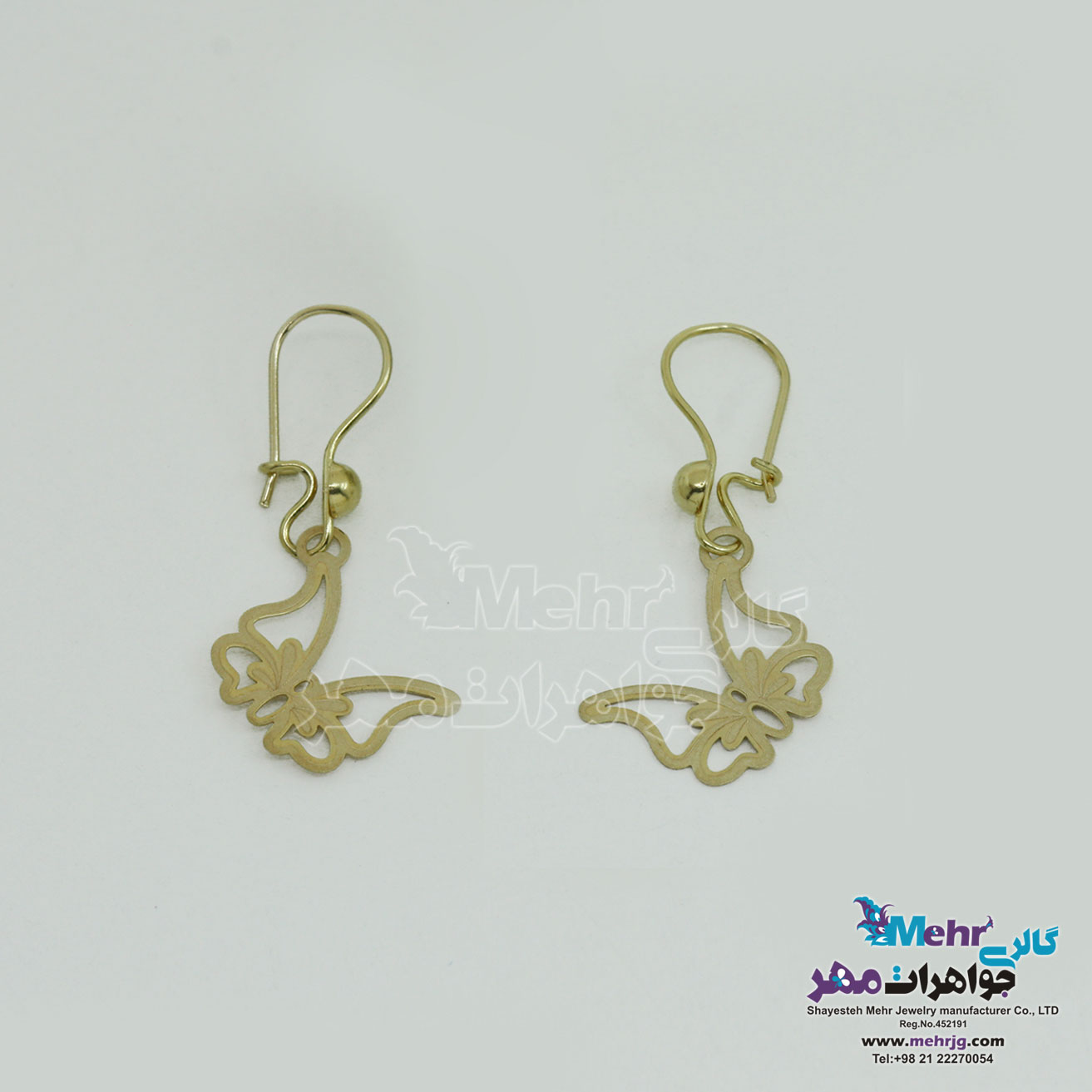 گوشواره طلا - طرح پروانه
