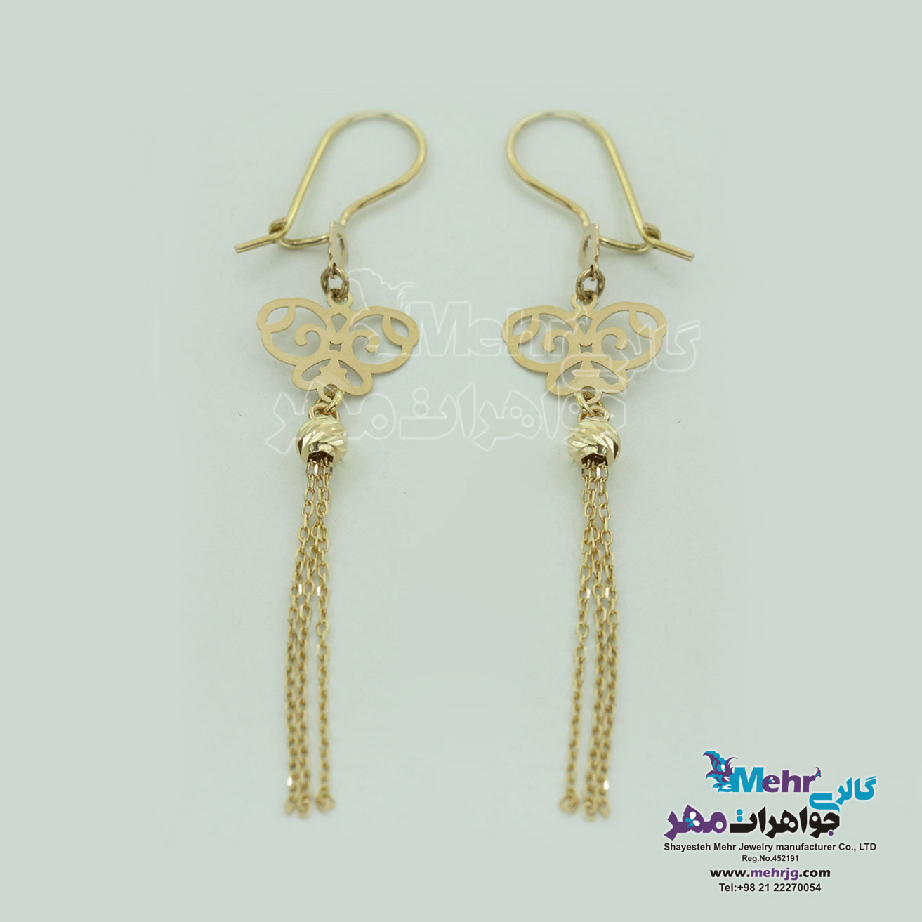 گوشواره طلا - طرح پروانه
