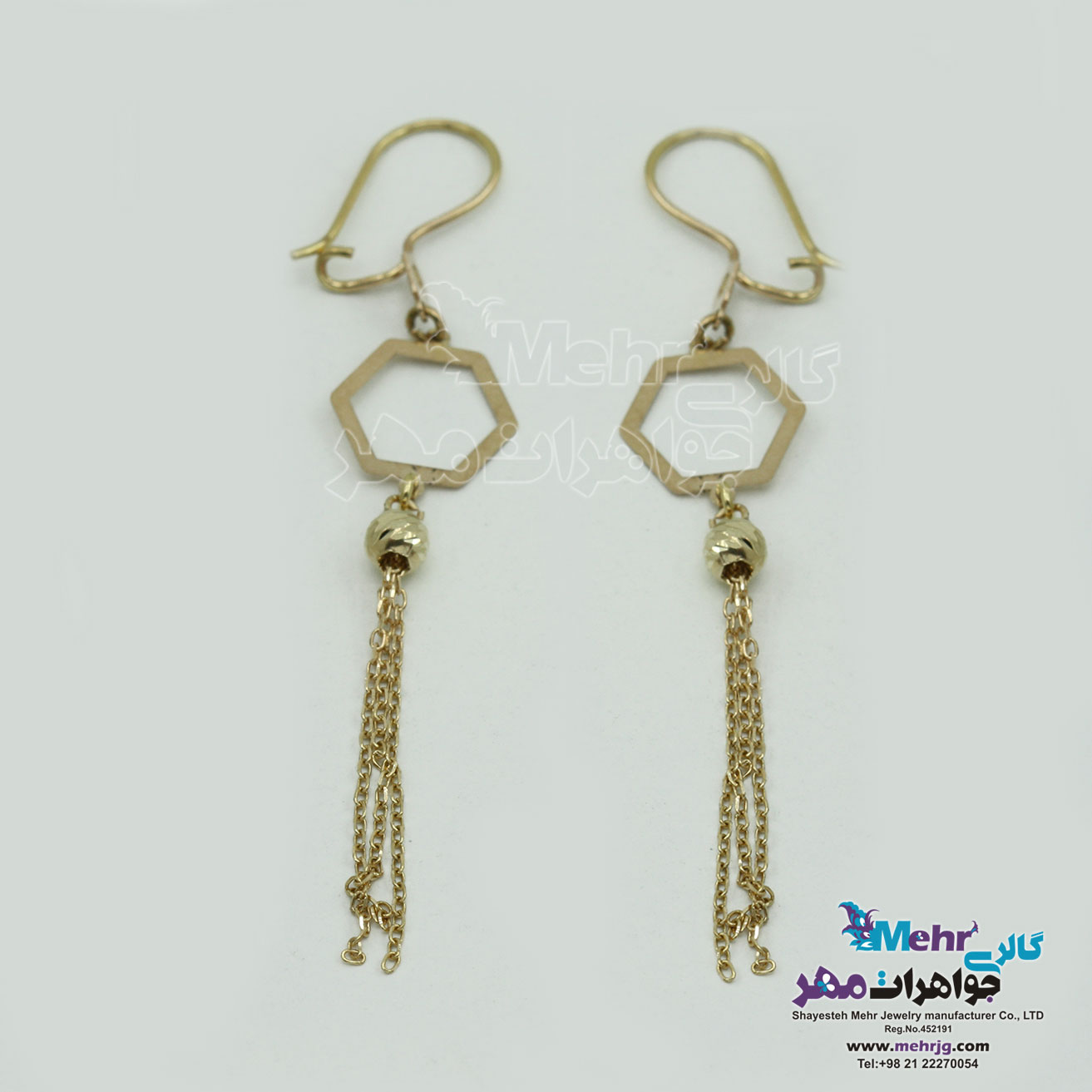 گوشواره طلا - طرح هندسی