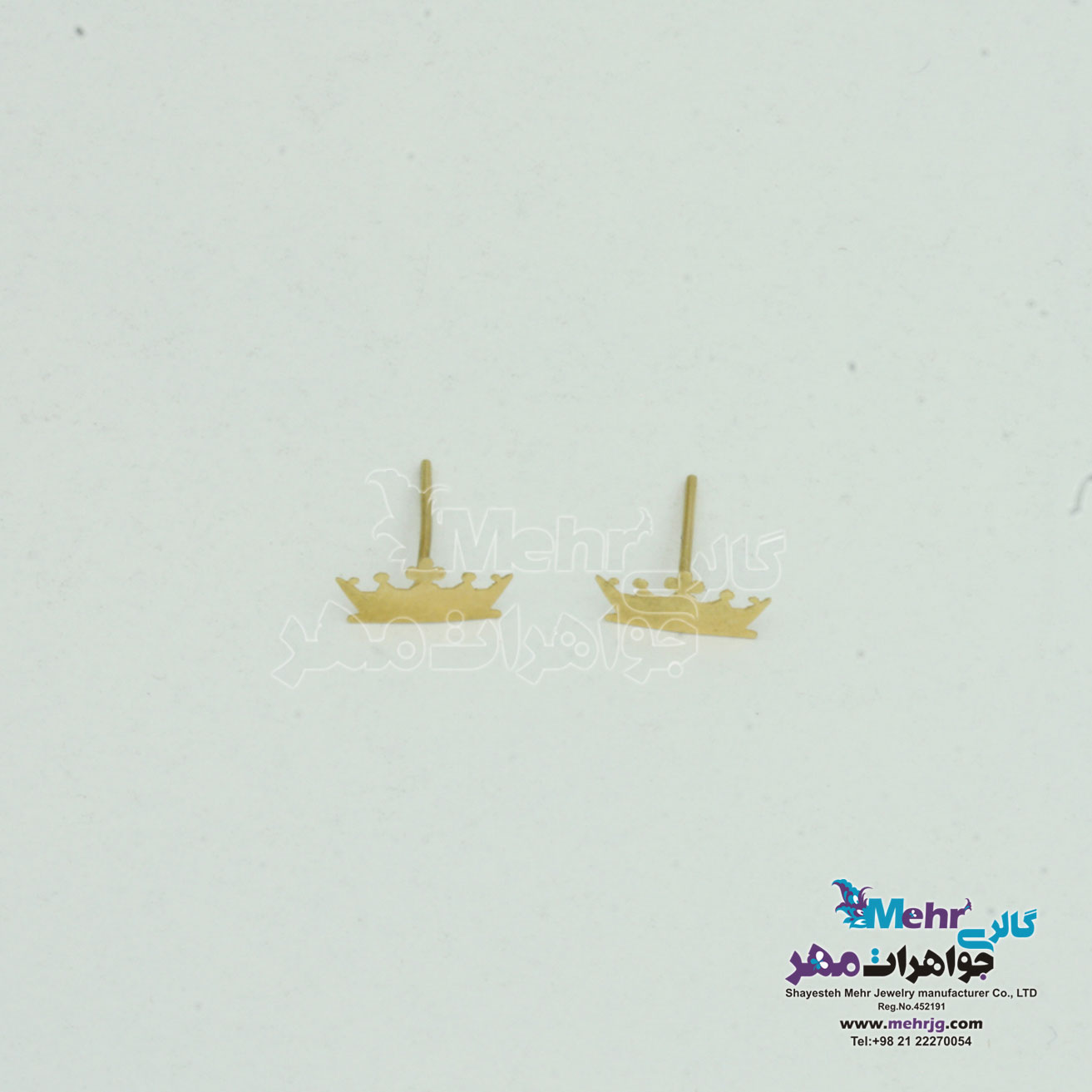 گوشواره طلا - طرح تاج