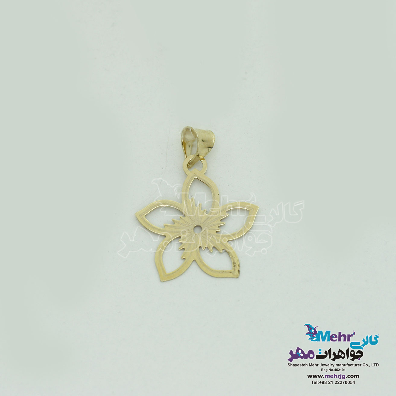 آویز طلا - طرح گل پنج پر