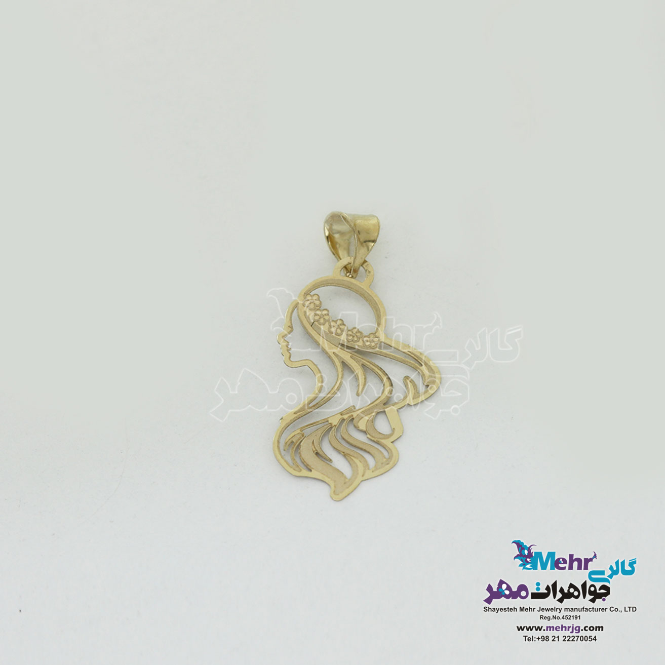 آویز طلا - طرح نیمرخ