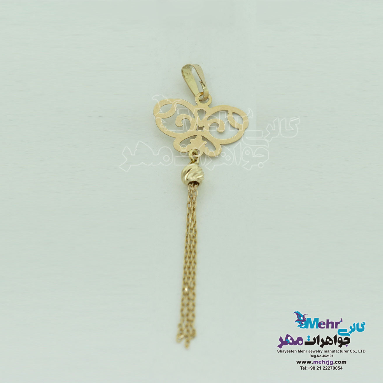 آویز طلا - طرح پروانه
