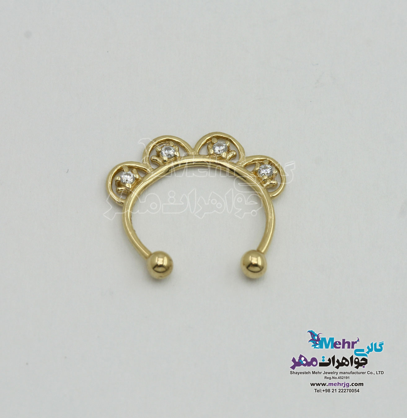 پیرسینگ طلا - طرح تاج
