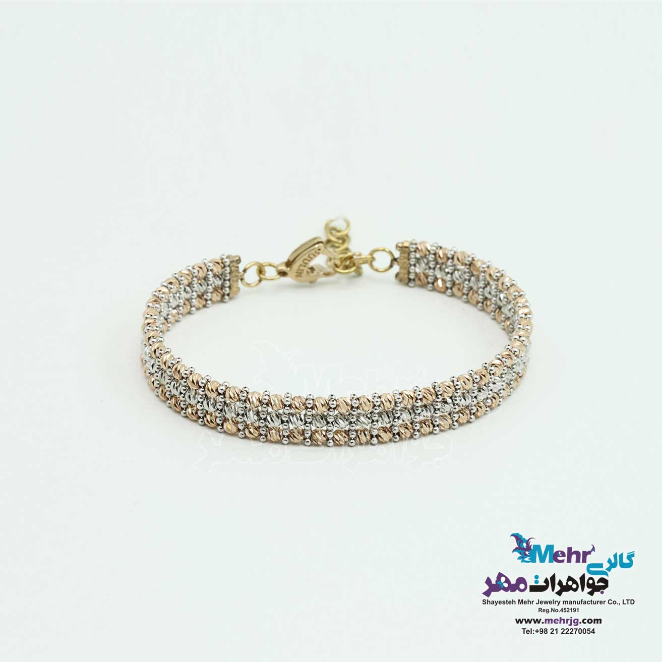 دستبند النگویی طلا - طرح گوی تراش