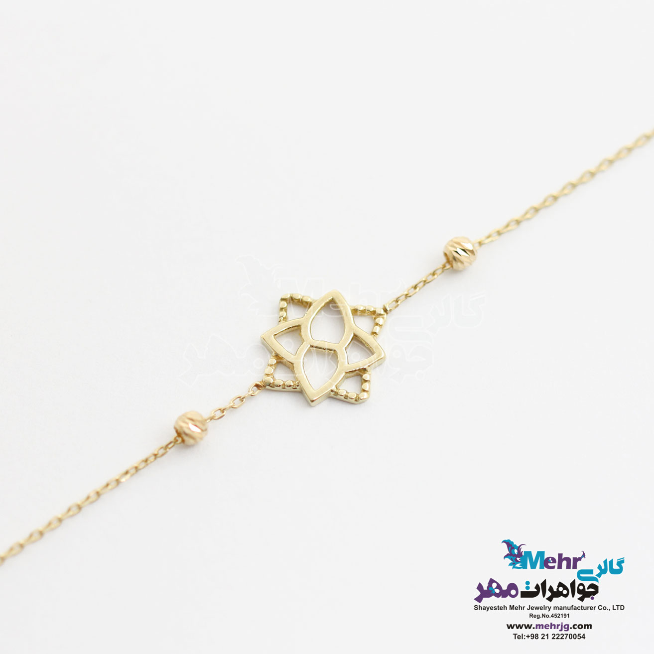 دستبند طلا - طرح گل
