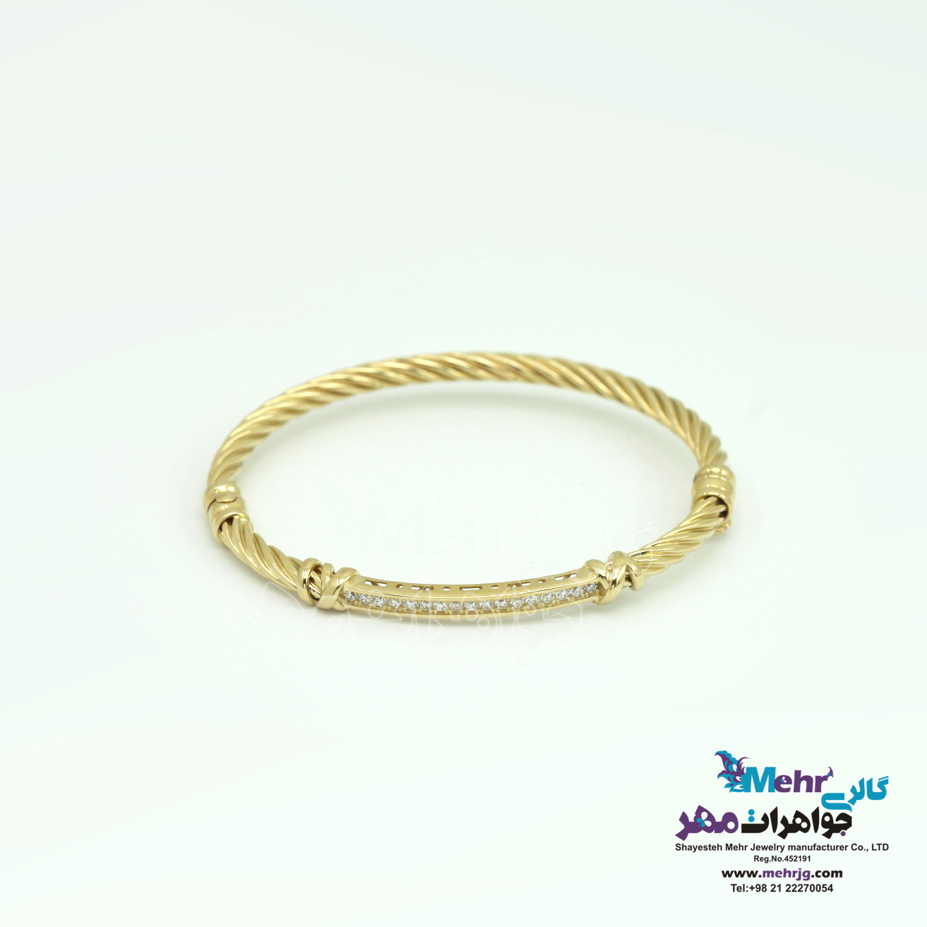دستبند النگویی طلا - طرح طنابی
