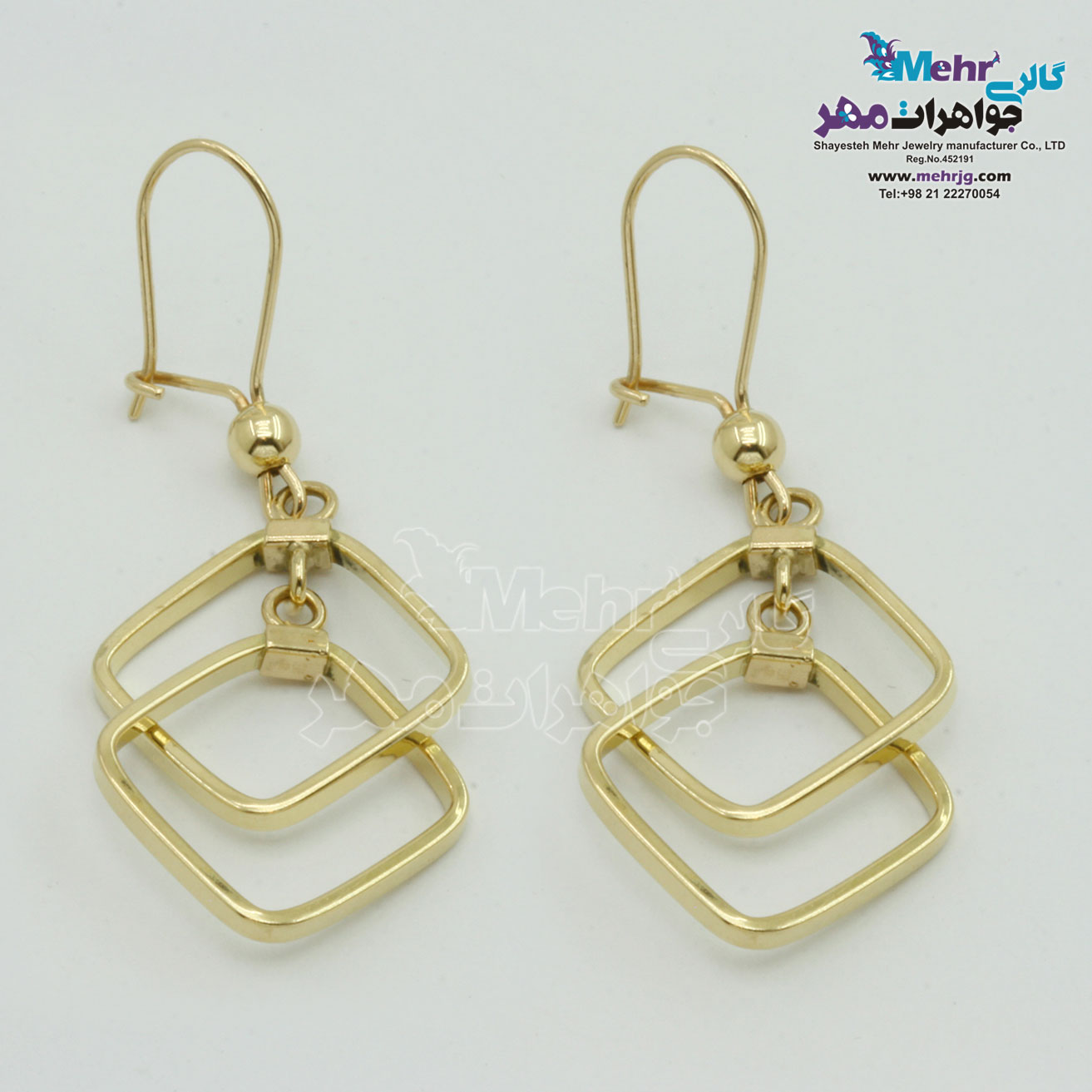 گوشواره طلا - طرح هندسی