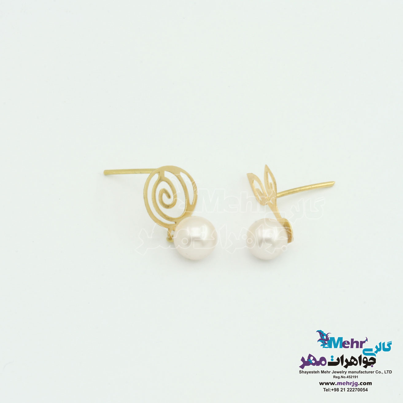 گوشواره طلا - طرح برگ و گل