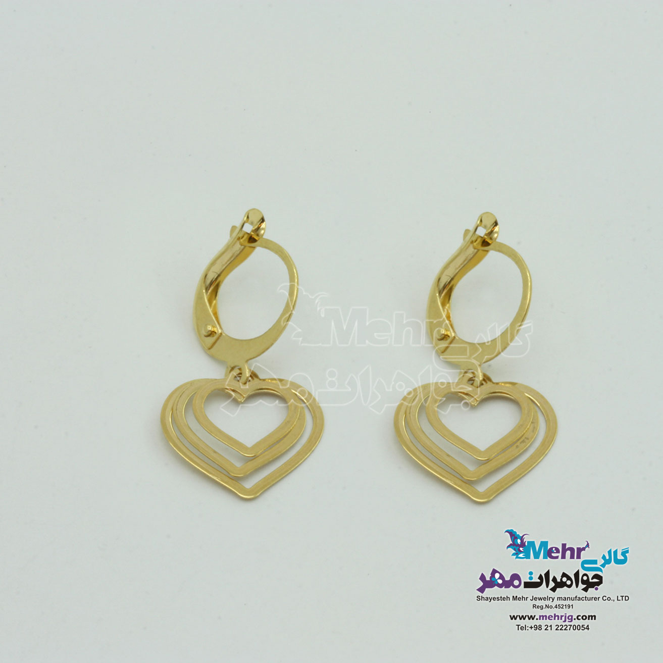 گوشواره طلا - طرح روکو - قلب