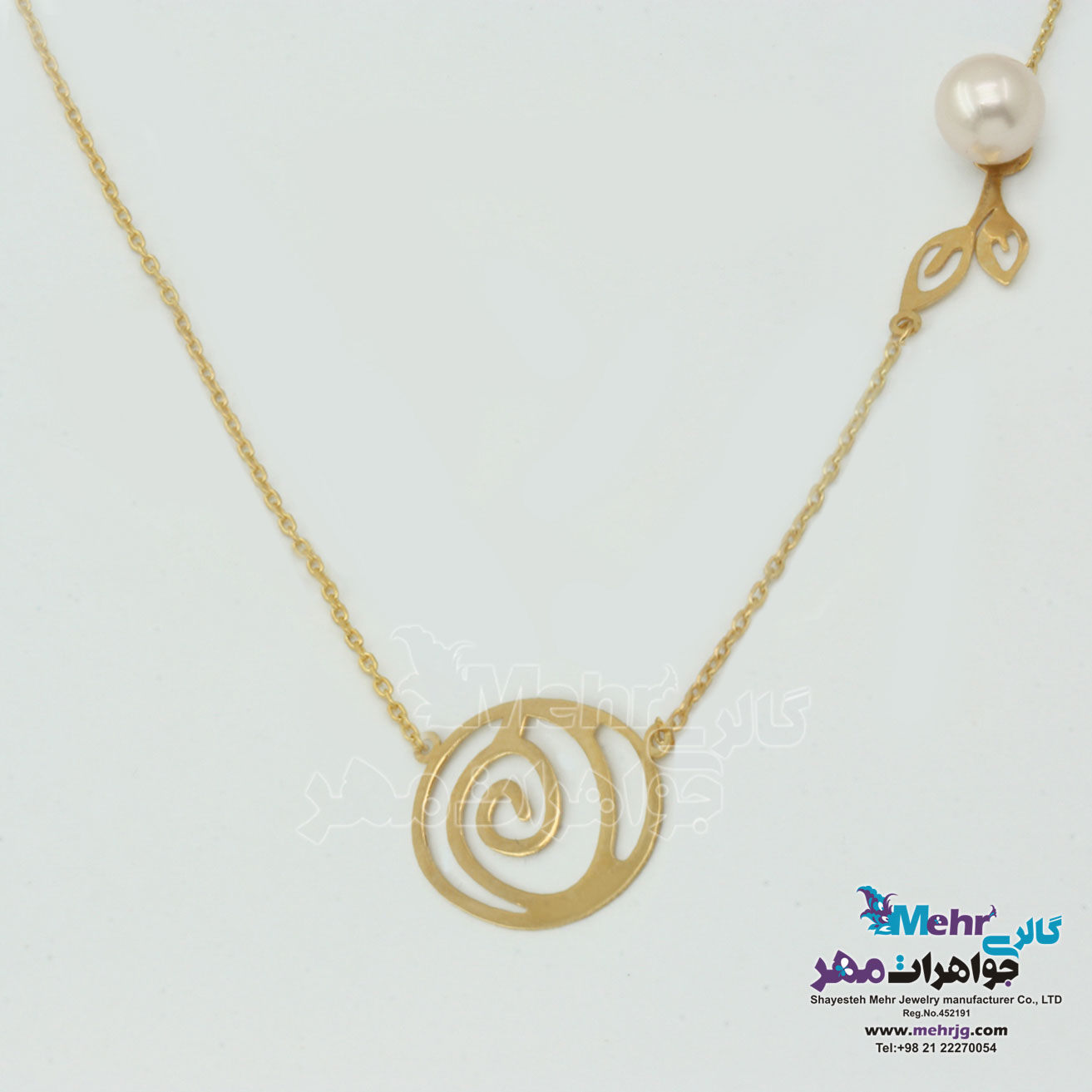 گردنبند طلا - طرح برگ و گل