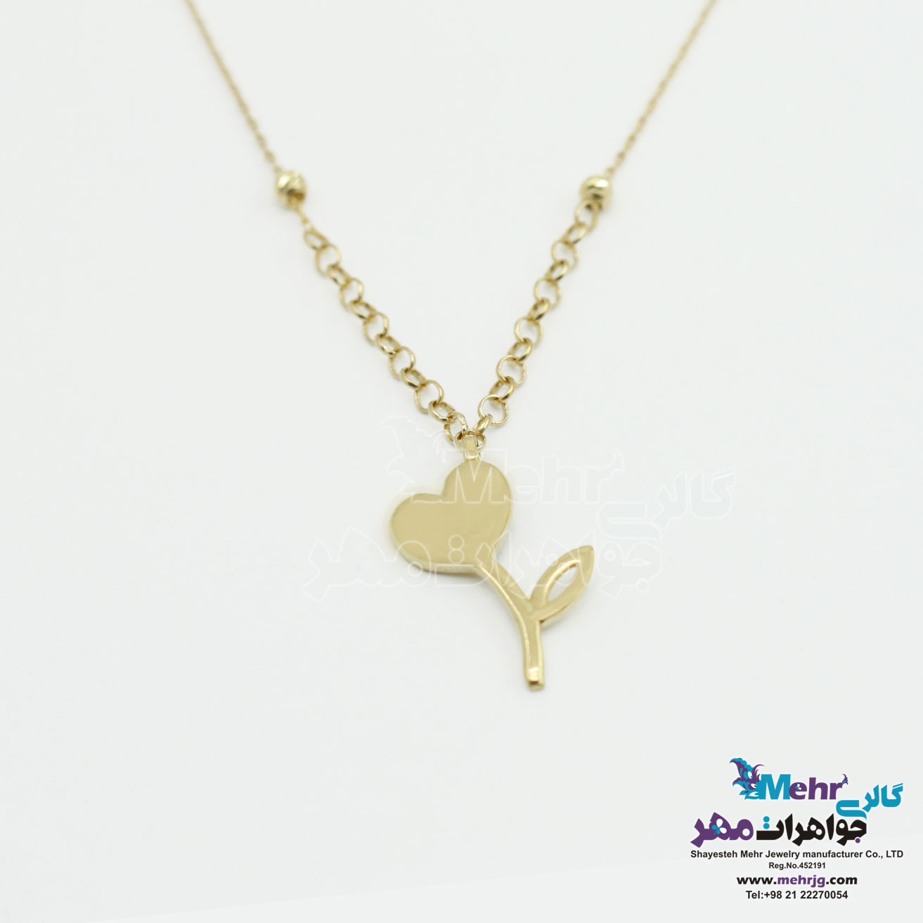 گردنبند طلا - طرح گل لاله