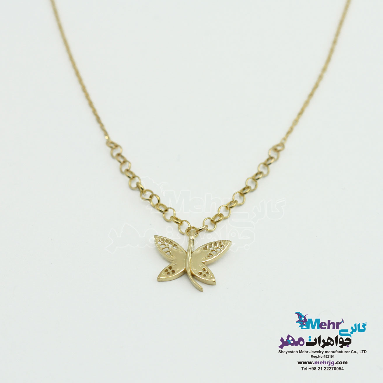 گردنبند طلا - طرح پروانه