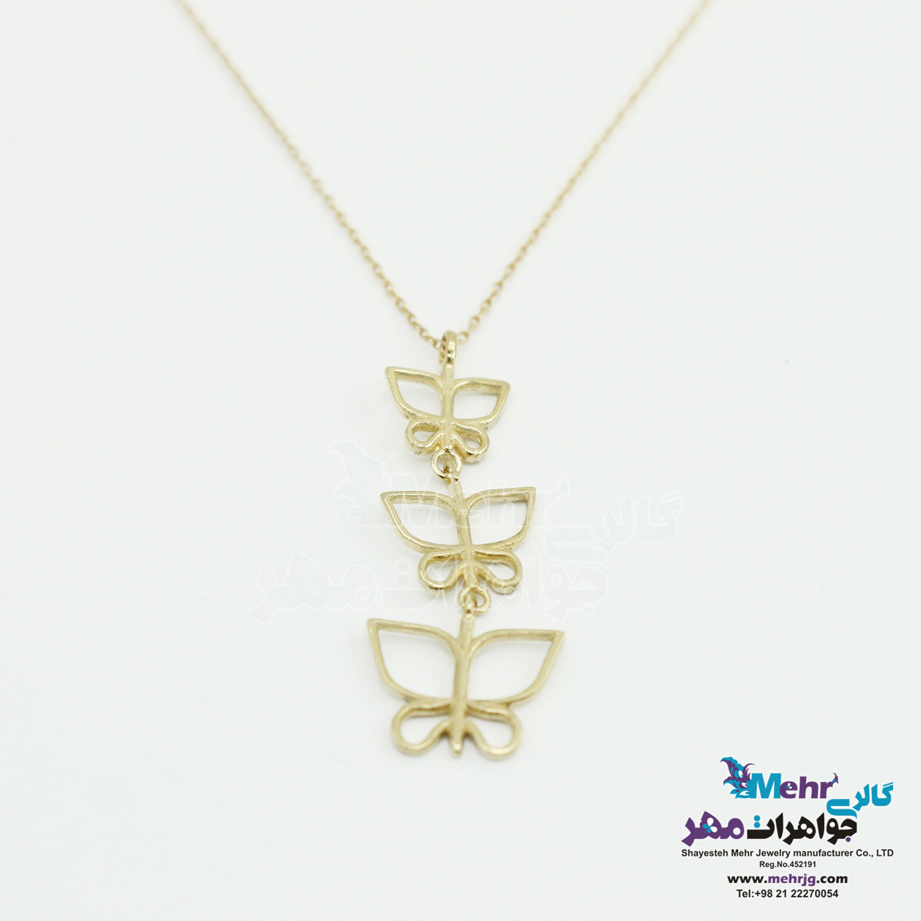 گردنبند طلا - طرح پروانه