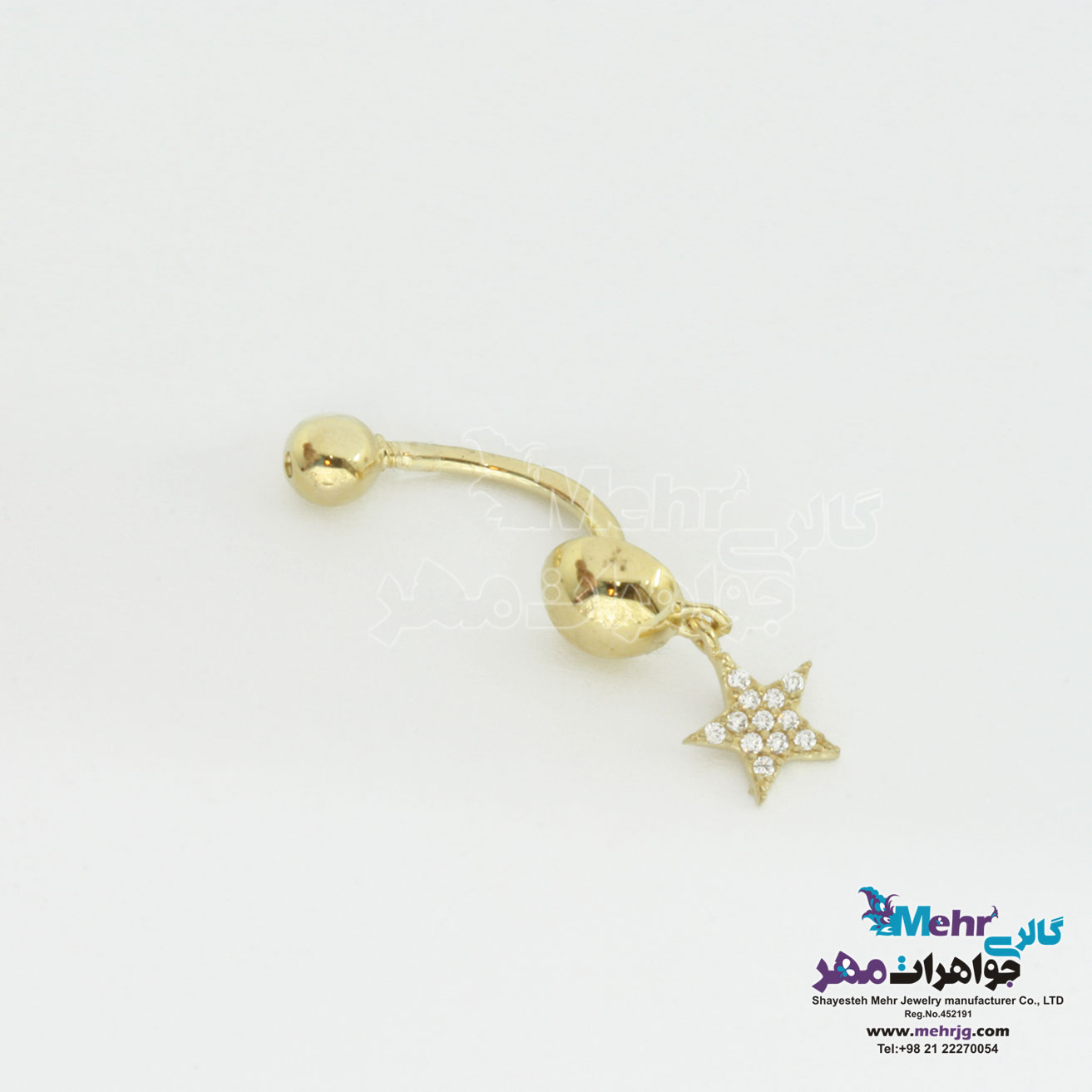 پیرسینگ طلا - طرح ستاره