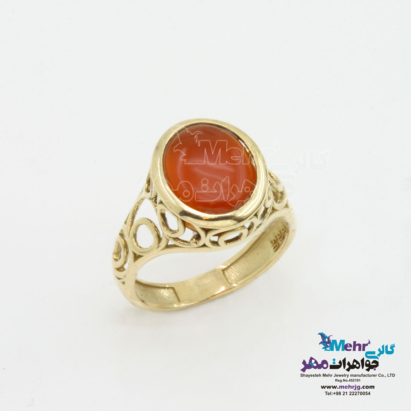 انگشتر طلا - طرح عقیق