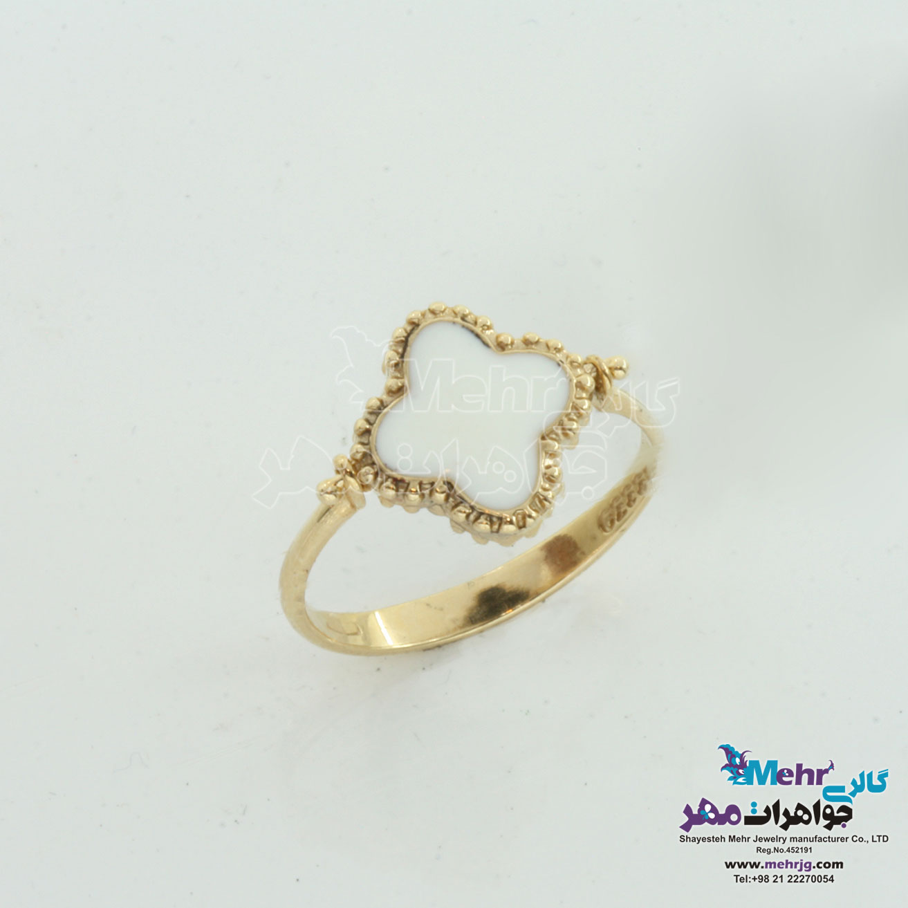 انگشتر طلا - طرح ون کلیف دو رنگ